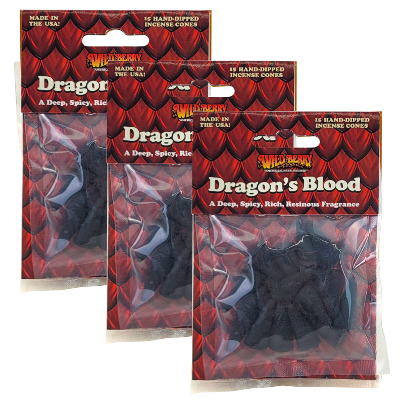 Dragon's Blood Wild Berry Incense Cones, 15ct Packs