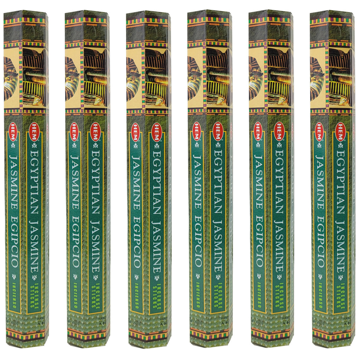 HEM Incense Sticks 20-Stick Hex Packs, Egyptian Jasmine Scent