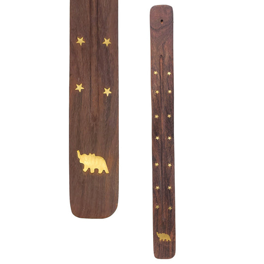 Jumbo Wood Incense Burner & Ash Catcher, Elephant Design, 18"