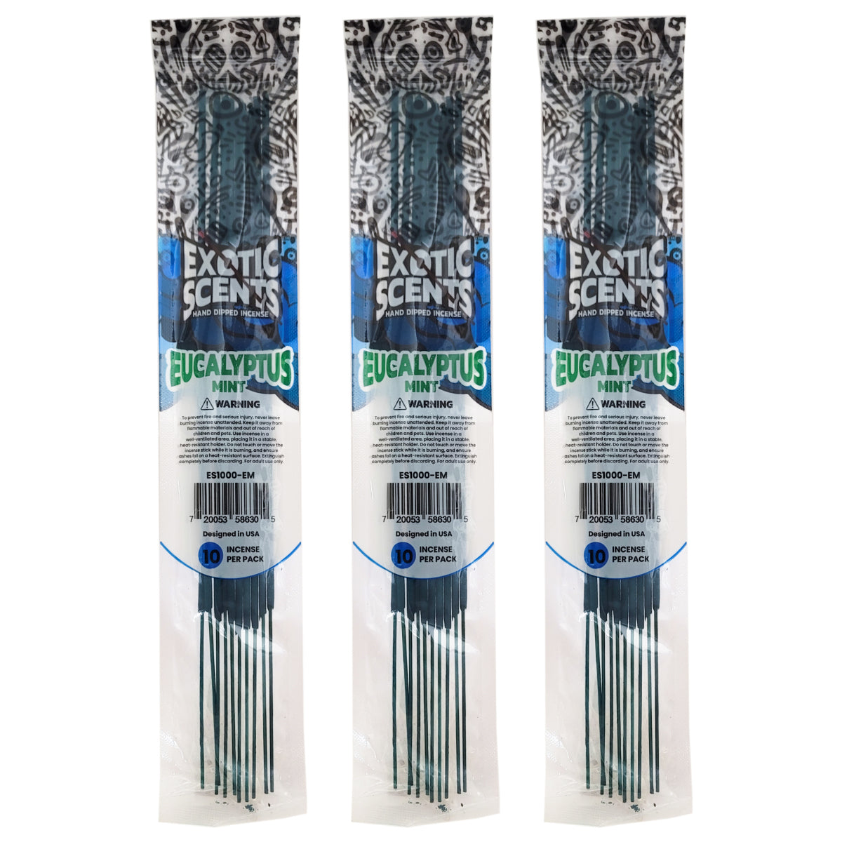 Eucalyptus Mint Scent 11" Exotic Scents Incense