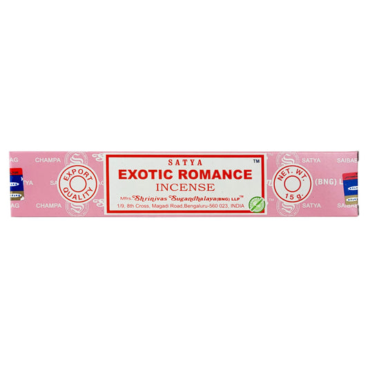 Exotic Romance Scent Incense Sticks by Satya BNG, 15g Packs