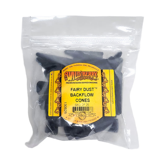 Backflow Fairy Dust Wild Berry Incense Cones, 25ct Packs