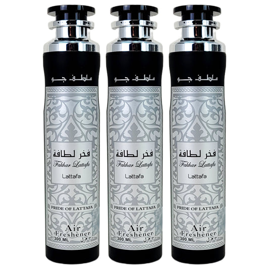 Fakhar Lattafa MEN/SILVER Aerosol Air Freshener Spray, 300ml, by Lattafa