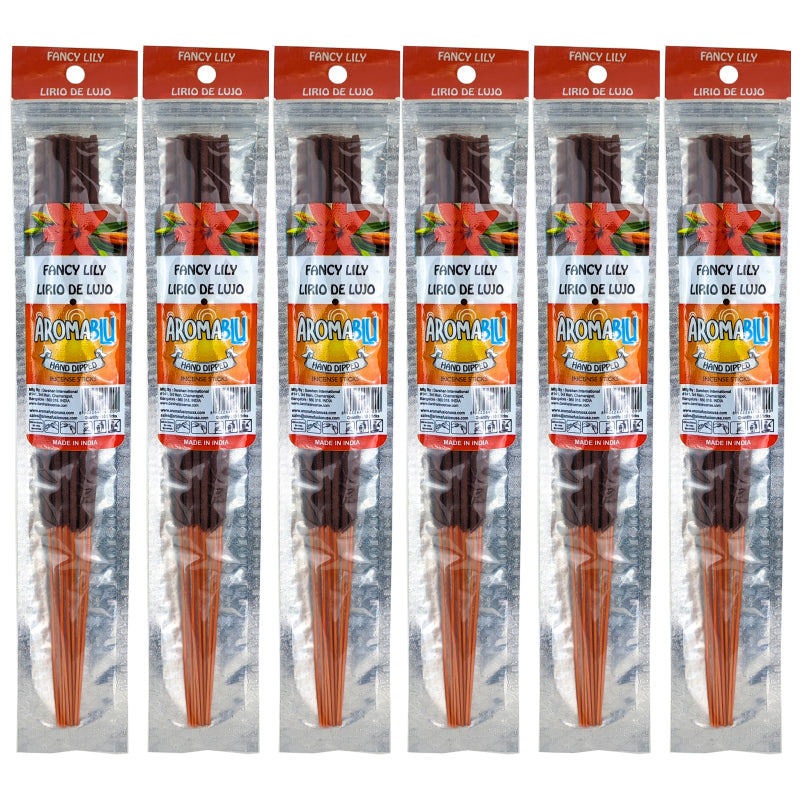 AromaBlu Hand Dipped 11" Incense Sticks, Fancy Lily Scent