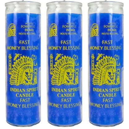 7 Day Candle, Fast Money Blessing (Blue)