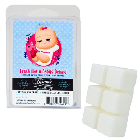 Fresh Like A Baby's Behind Scent, Wax Drop Melts Odor & Smoke Killer, by Beamer Candle Co