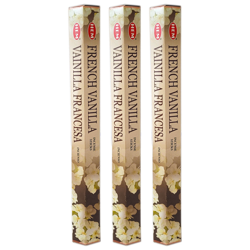 HEM Incense Sticks 20-Stick Hex Packs, French Vanilla