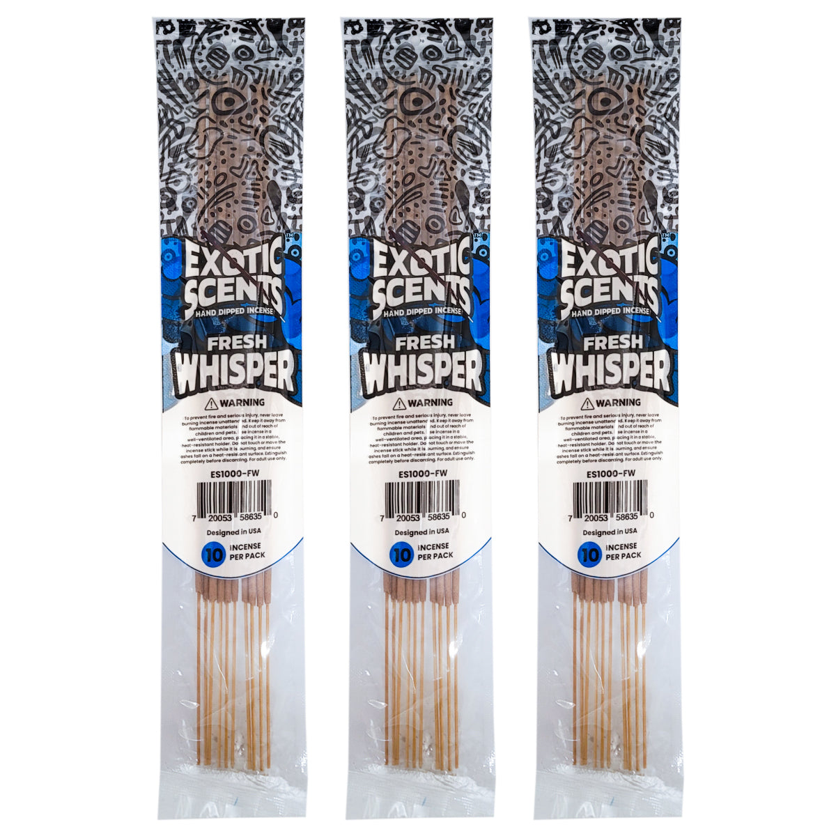 Fresh Whisper Scent 11" Exotic Scents Incense
