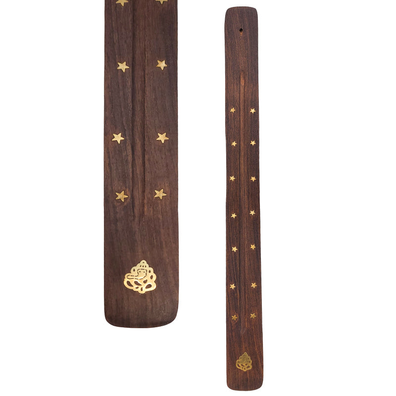 Jumbo Wood Incense Burner & Ash Catcher, Ganesha Design, 18"