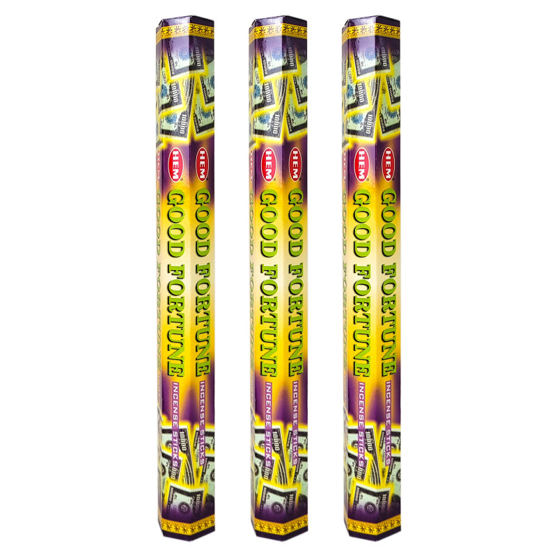 HEM Incense Sticks 20-Stick Hex Packs, Good Fortune