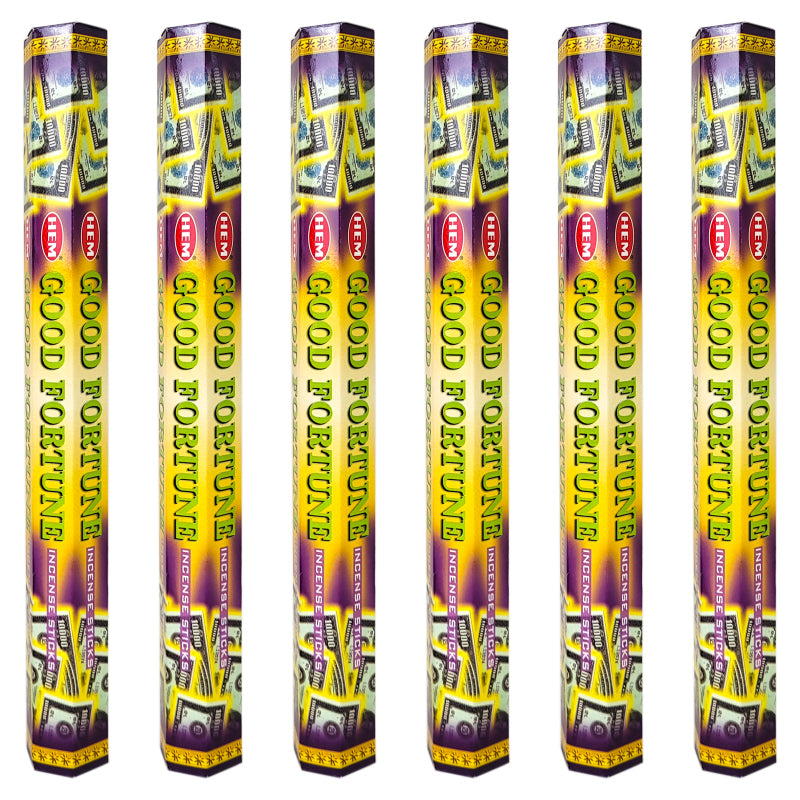 HEM Incense Sticks 20-Stick Hex Packs, Good Fortune