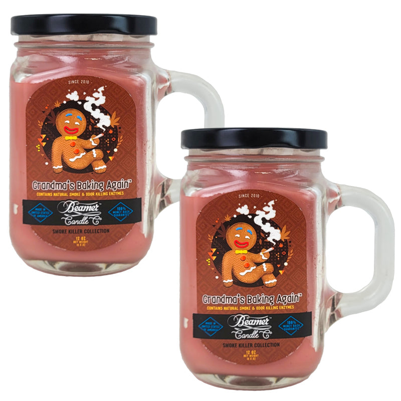 Grandma's Baking Again 5" Glass Jar Candle, 12oz Smoke Killer Collection, by Beamer Candle Co