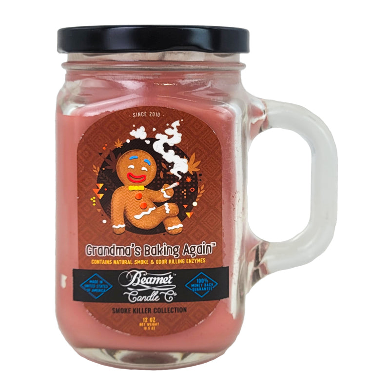 Grandma's Baking Again 5" Glass Jar Candle, 12oz Smoke Killer Collection, by Beamer Candle Co
