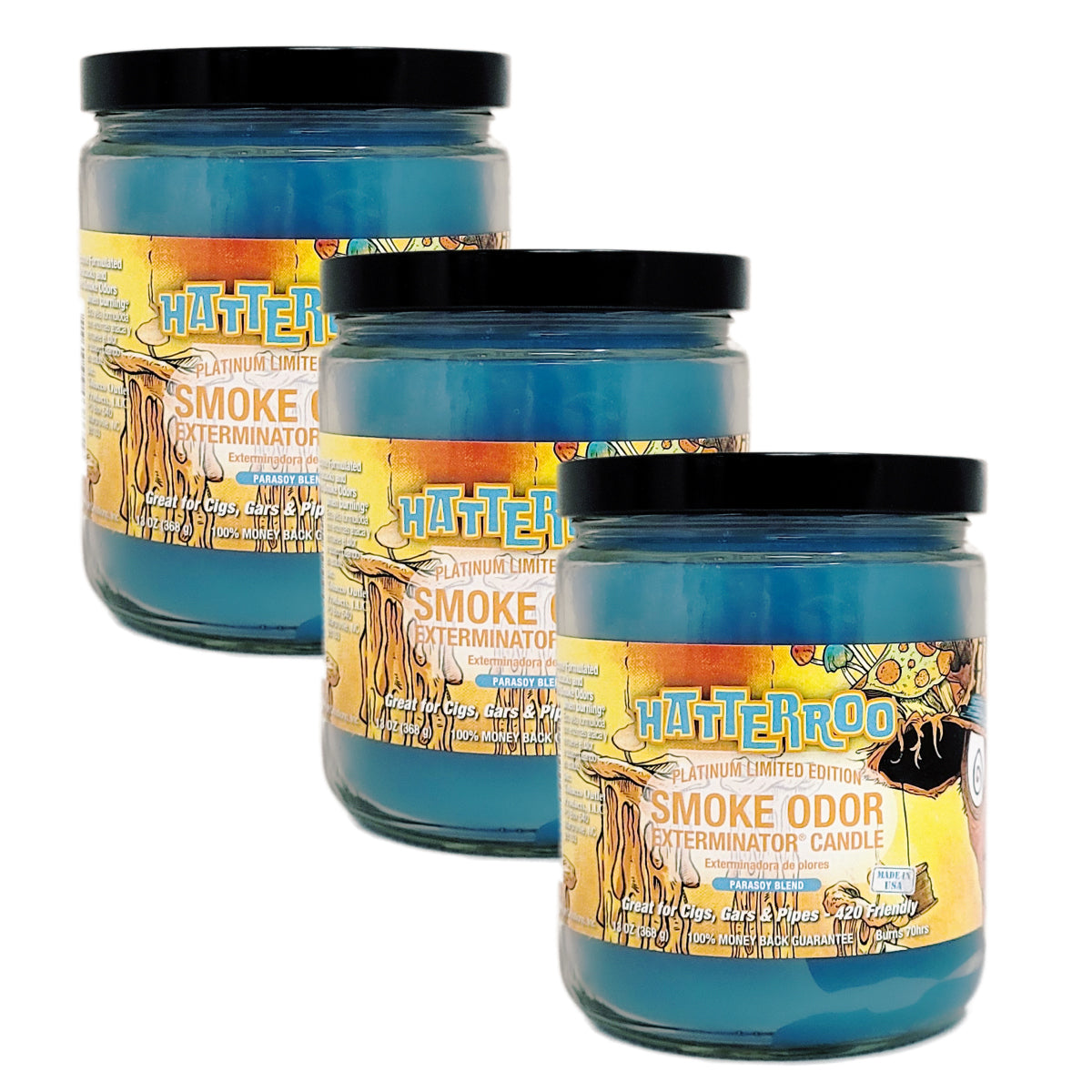 Hatterroo 4" Odor Exterminator Glass Jar Candle 13oz