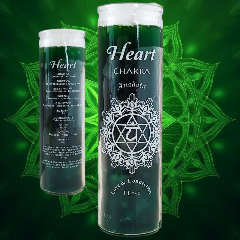 7 Day Candle, Heart Chakra Anahata (Green)