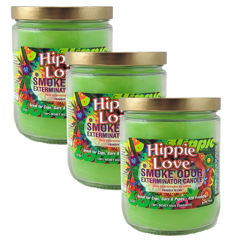 Hippie Love 4" Odor Exterminator Glass Jar Candle 13oz