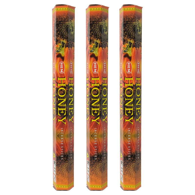 HEM Incense Sticks 20-Stick Hex Packs, Honey