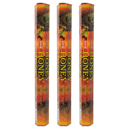 HEM Incense Sticks 20-Stick Hex Packs, Honey