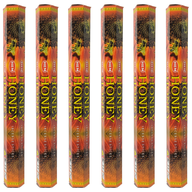 HEM Incense Sticks 20-Stick Hex Packs, Honey