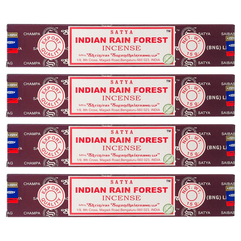 Indian Rain Forest Scent Incense Sticks by Satya BNG, 15g Packs