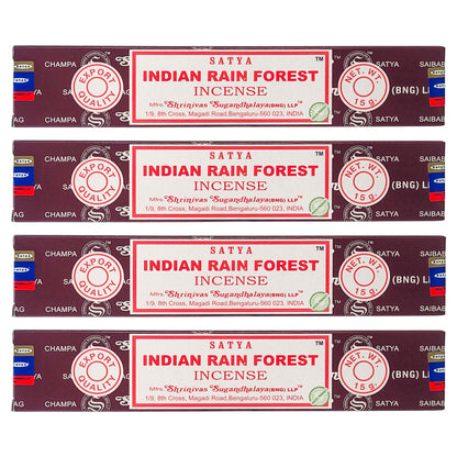 Indian Rain Forest Scent Incense Sticks by Satya BNG, 15g Packs