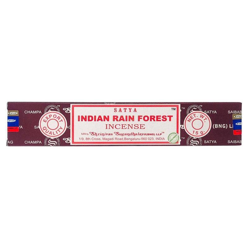 Indian Rain Forest Scent Incense Sticks by Satya BNG, 15g Packs