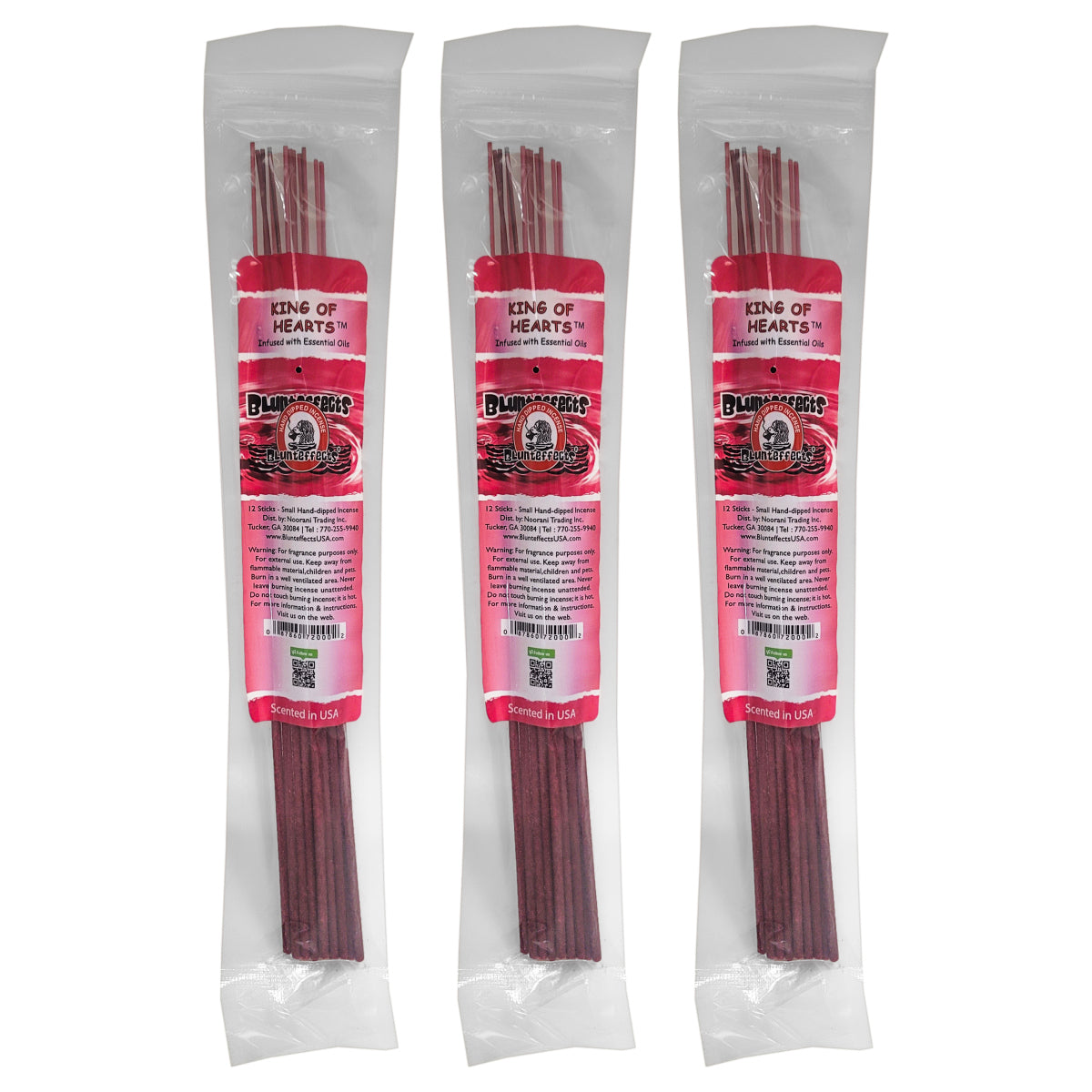 10.5" BluntEffects Incense Fragrance Wands, 12-Pack King of Hearts