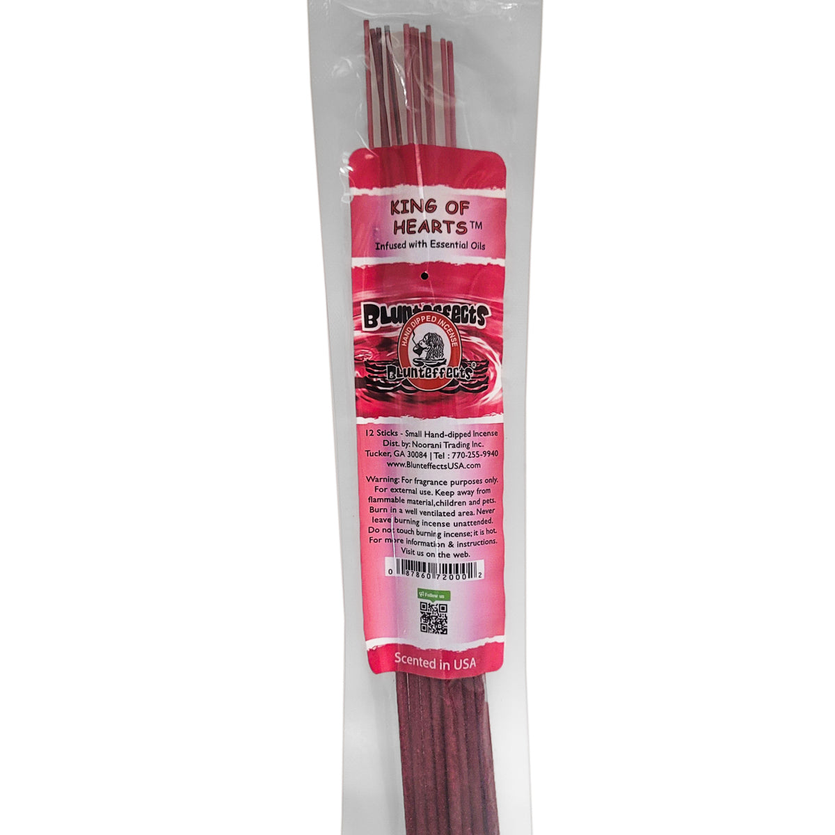 10.5" BluntEffects Incense Fragrance Wands, 12-Pack King of Hearts