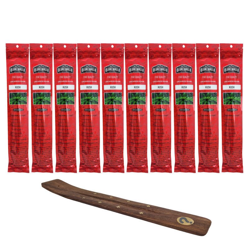 10-Pack + Incense Holder Set: Kush 11" Bluntwalla Incense