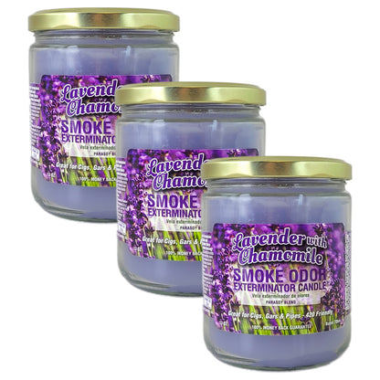 Lavender with Chamomile 4" Odor Exterminator Glass Jar Candle 13oz