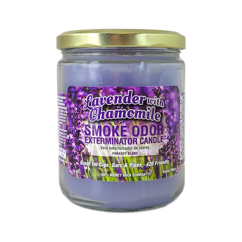 Lavender with Chamomile 4" Odor Exterminator Glass Jar Candle 13oz