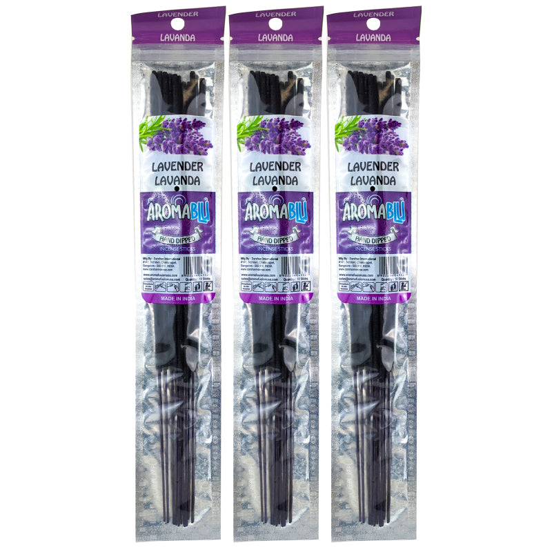 AromaBlu Hand Dipped 11" Incense Sticks, Lavender Scent