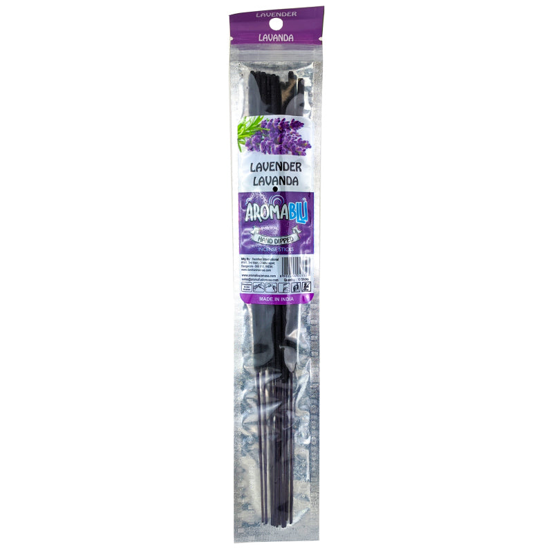 AromaBlu Hand Dipped 11" Incense Sticks, Lavender Scent