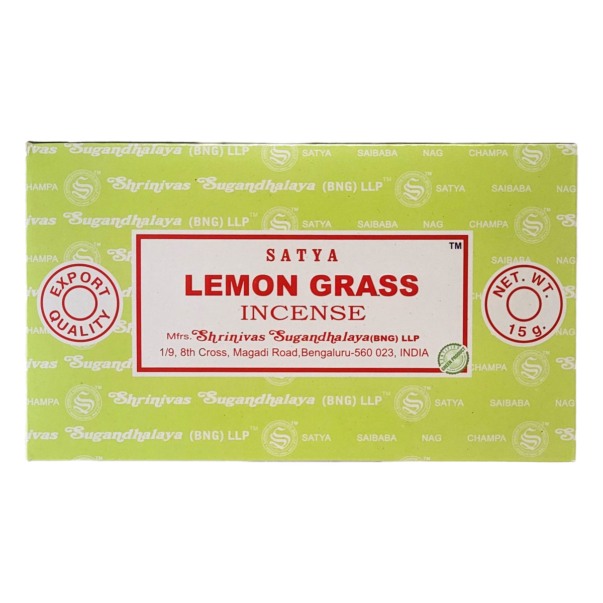 Lemon Grass Scent Incense Sticks by Satya BNG, 15g Packs