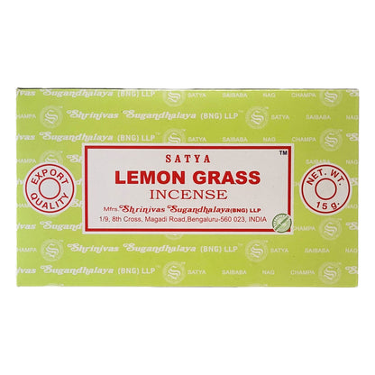 Lemon Grass Scent Incense Sticks by Satya BNG, 15g Packs
