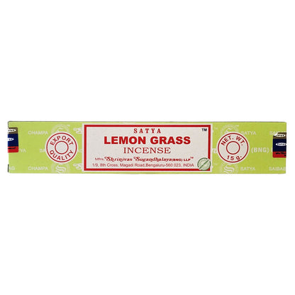 Lemon Grass Scent Incense Sticks by Satya BNG, 15g Packs