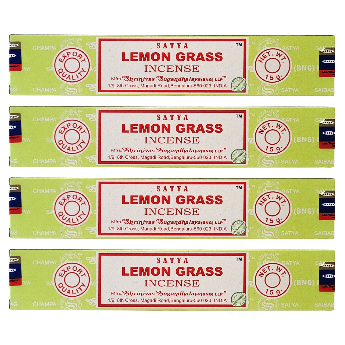 Lemon Grass Scent Incense Sticks by Satya BNG, 15g Packs