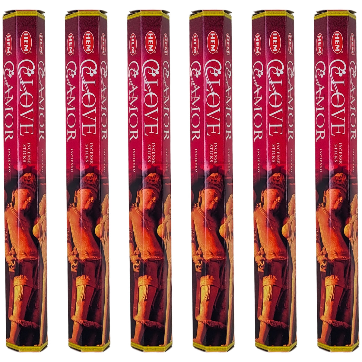 HEM Incense Sticks 20-Stick Hex Packs, Love