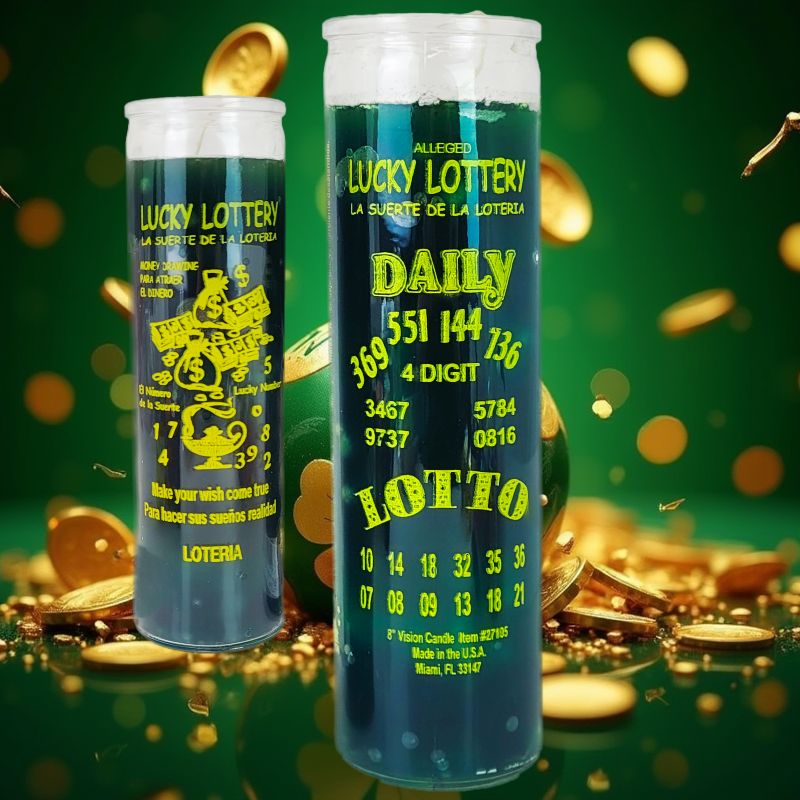 7 Day Candle, Lucky Lottery (Green)