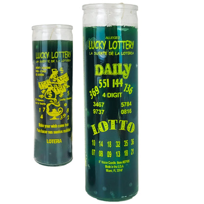 7 Day Candle, Lucky Lottery (Green)