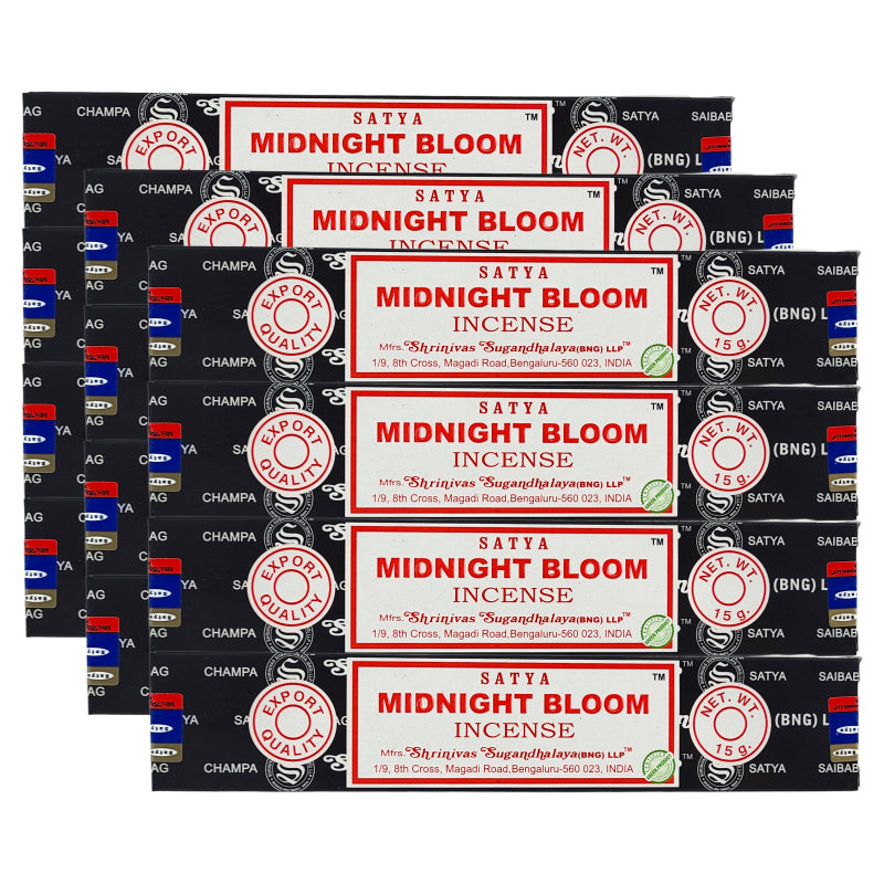 Midnight Bloom Scent Incense Sticks by Satya BNG, 15g Packs