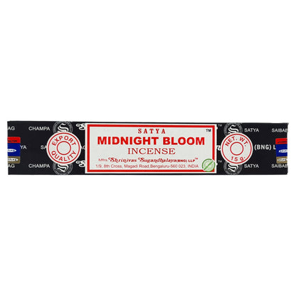 Midnight Bloom Scent Incense Sticks by Satya BNG, 15g Packs