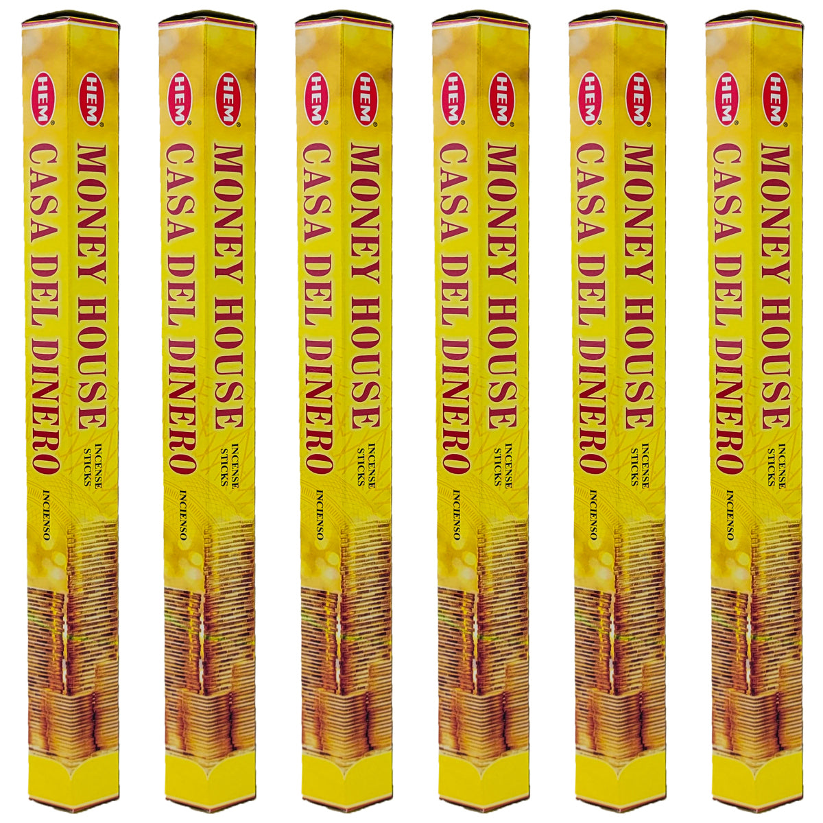 HEM Incense Sticks 20-Stick Hex Packs, Money House Scent