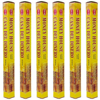 HEM Incense Sticks 20-Stick Hex Packs, Money House Scent