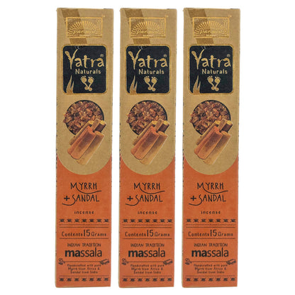 Myrrh + Sandal Parimal Yatra Naturals Incense Sticks, 15g Packs