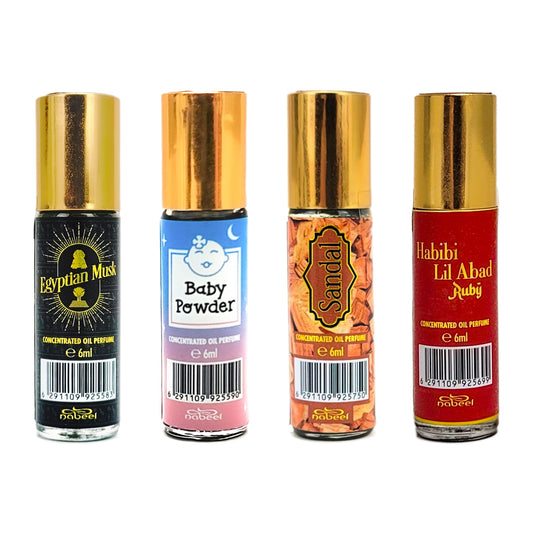 4-PACK SAMPLER #NBO1, Nabeel 6ml Roll-On Body Oils