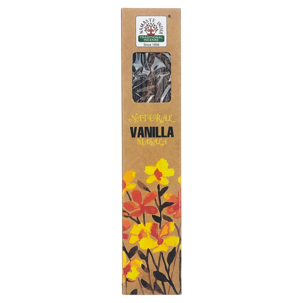 Natural Vanilla 15g 8" Incense Pack, by Namaste India