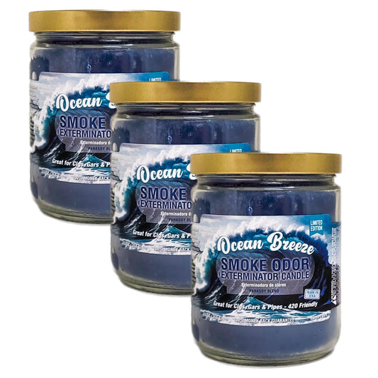 Ocean Breeze 4" Odor Exterminator Glass Jar Candle 13oz