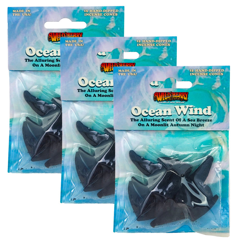 Ocean Wind Wild Berry Incense Cones, 15ct Packs