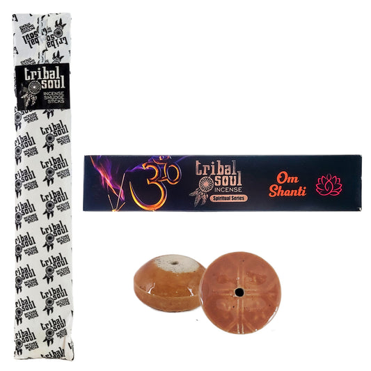 Om Shanti (Spiritual Series) 15g 8" Incense Pack, by Tribal Soul